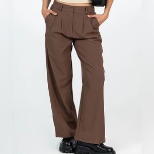 Princess Polly Brown Wide-Leg Trousers